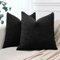 JOTOM 2er Set Boucle Kissenbezüge, Dekorative Weich Einfarbig Wurf Kissenbezug Moderne Kissenhüllen Sofakissen Dekokissen Zierkissenbezug für Wohnzimmer Schlafzimmer Deko (60x60cm, Schwarz)