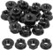 QUARKZMAN M10x1,25mm Dadi Autobloccanti Esagonali Flangiati Scanalati, 20pz Dado Flangiato Esagonale Metrico Antiscivolo Acciaio Inossidabile 304, Filettatura Completa, Finitura Lucida, Nero