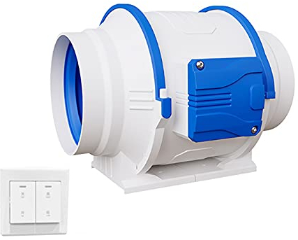 Badlüfter Fan 4 6 Kanalabluftventilator Fernbedienung Ventilatorventilator mit 2-Gang-Einstellungen Dynamischer Diagonal-Lüfter-Klinge-Haushalt Leistungsstarker Hochleistungs-Auspuffventilator Abluf