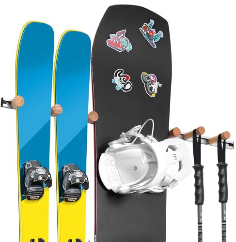 Fuloon Ski-Wandhalterung, Skiständer Skihalter Wand, Ski-/Snowboard-Aufbewahrungsständer, DIY verstellbare Werkzeug-Organizer Für 2 Paar