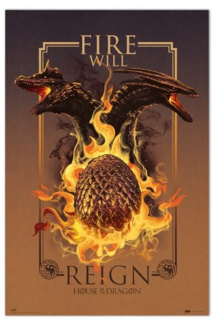 Grupo Erik House Of The Dragon Poster Fire Will Reign