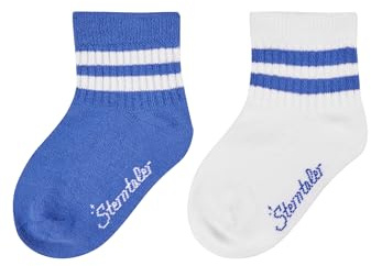 Sterntaler Socken Doppelpack Coolmax Rippe - Baby und Kindersocken kurz - klassische Rippstruktur - Sport Socke - klimaregulierend - optimale Passform - 2er Pack Unisex Strümpfe - kobaltblau, Größe 34