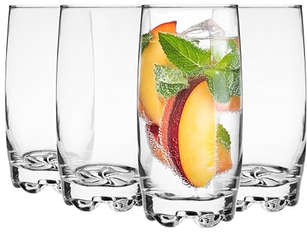 Glasmark Krosno Gläser Set 0,35 Liter Cocktailgläser Cocktail Trinkgläser Wassergläser Spülmaschinenfest Kindergläser Glasses Kleine Gläser Saftgläser 350 ML