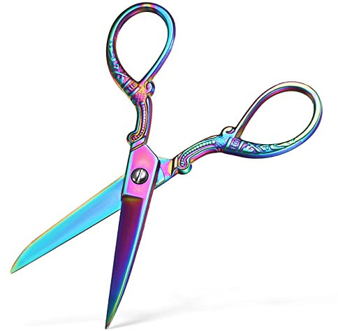 NUOBESTY Forbici Da Cucito Professionali in Acciaio Inossidabile Colorate Taglio Liscio Per Tessuti e Sartoria Artigianale Maneggevoli e Resistenti Per Cucito e Ricamo