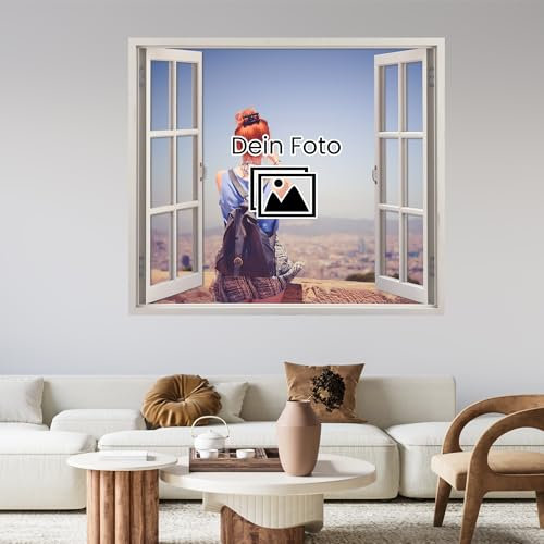 GRAZDesign Wandtattoo Fensterblick Fenster Eigenes Foto Wandsticker Bild Wandaufkleber Wall Sticker Wohnzimmer Schlafzimmer - 80x70cm