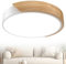 YRHome Deckenlampe Holz LED Deckenleuchte Holz Moderne Deckenlampen Rund Lampen Flach Wohnzimmerlampe Schlafzimmerlampe Lampe Holz für Flur Küche Lounge Balkon - Weißer Rahmen - 48W Kaltweiß