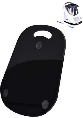 Gleitbrett für Thermomix TM6 TM5, Brett für Thermomix mit Rollen, Leicht Gleitendes Acryl Rollbrett/Slider - Schwarz Hochglanz