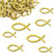 MEJOSER 60 Stück Holz Kommunion Deko 5/4/3.5cm mit Glitzer Konfirmation Taufe Tischdeko Fische Konfetti Holzfisch Deko Streudeko Erstkommunion Deko für Junge Mädchen Gold mit Box (Gold)