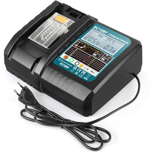 ASUNCELL Chargeur rapide 3,5 A DC18RC compatible avec Makita 14,4V-18V Li-Ion Batterie de rechange BL1815 BL1830 BL1840 BL1850 BL1860 BL1890 BL1415 BL1430 BL1440