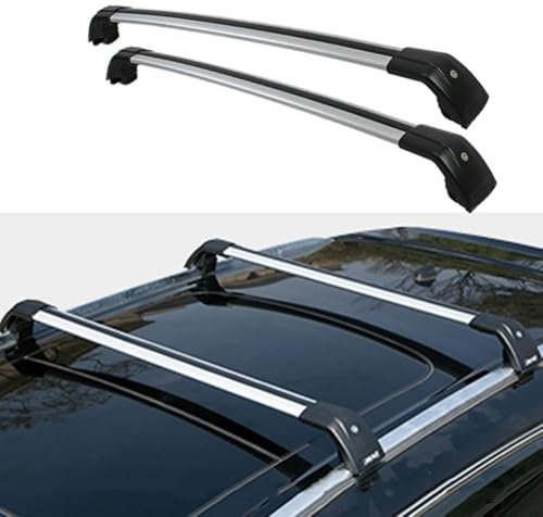 KLSDB Auto Dachträger für BMW X1 2014, Hochwertig Aluminium Dachgepäckträger Querträger Cargo Gepackträger, A/Silver Black