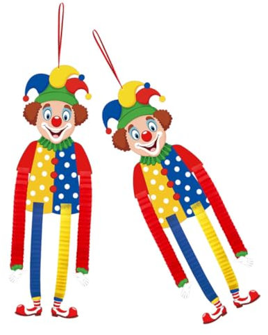 TOBBOMEY 2stücke Hängender Clown Dekoration Für Karneval Und Kindergeburtstag Kreative Papier-honigwaben Für Zirkusthema Lustige Wanddeko Für Partybedarf Und Feiern