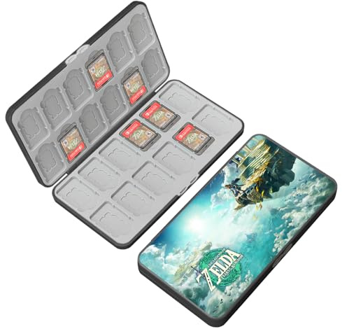 BAYINBROOK Switch Spiele Aufbewahrung, Switch Spiele Lagerung, Switch Spiele Hüllen Aufbewahrung, Mit 24 Game Card Slots und 24 Micro SD Card Slots, Weiches Silikon Futter, Magnetverschluss (A03)