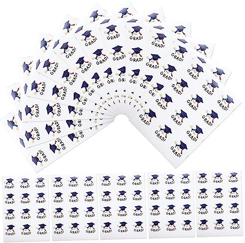 Gadpiparty 20 Blatt Aufkleber Für Die Abschlusskappe Absolventenaufkleber Glückwunschaufkleber Für Den Abschluss Etikett 2023 Abschlussaufkleber Dankeschön Aufkleber Für Umschläge