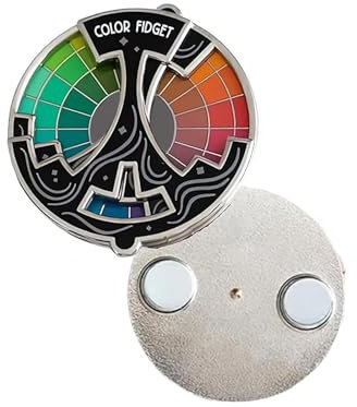 Couleur Fidget Émail Émail, Creat Creat Couleur Fidget Wheel Reppel Pins rotatifs soulage la contrainte, Broche drôle de Vingt-Roues avec Deux Couches de Spinner interactives (B*1)