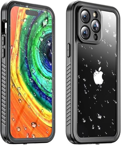 iPhone 14 Pro Max Case Waterproof, IP68 Underwater, Built-in Screen Protector & Glass Camera Protector, Full Body 360 Shockproof, Dropproof, Dustproof Phone Case for iPhone14 Pro Max 6.7'' Black