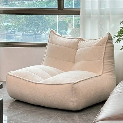 Großer Luxus-Sitzsack For Erwachsene, Wasserdichter Sitzsackbezug Aus Baumwolle, Sofa-Pouf-Bezug, Waschbarer Pouf, Ottoman Ohne Füllmaterial, Pouf-Sofabezug, Lazy Armchair, Couch, Boden(White)