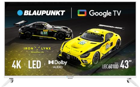 Blaupunkt 43UBG6010S 4K Smart TV, 108 cm (43 Zoll), Google TV, LED-LCD, HDR, Bluetooth, WLAN, Dolby Atmos, Weiß