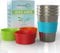 Vasos de acero inoxidable para niños y niños pequeños de 8 onzas con fundas de silicona, vasos pequeños de metal para el hogar y actividades al aire libre, sin BPA, vasos de metal irrompibles de alta