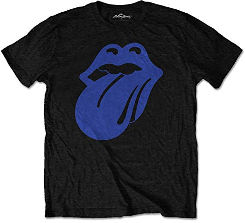 Rockoff Trade Men's The Rolling Stones Blue & Lonesome 1972 Logo T-Shirt, Black, Medium