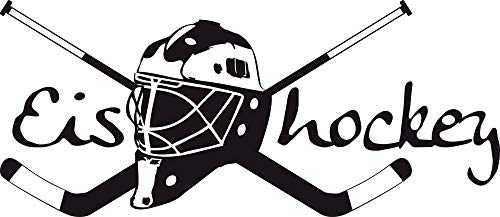 GRAZDesign Wandtattoo Eishockey Kinderzimmer | Wandaufkleber Teenager Sportler Spieler | Wandsticker Turnhalle Sport Jugendzimmer Jungs Kinder - 68x30cm / 070 schwarz