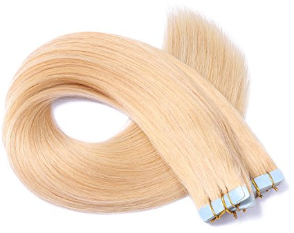 Tape In - On Hair Extensions - # 24 - GOLDBLOND - 70cm - 30 Tressen je 4cm Breit / 2,5g - 100% Remy Echthaar Haarverlängerung/Extention mit Klebeband Tressen by NOVON Hair Extentions