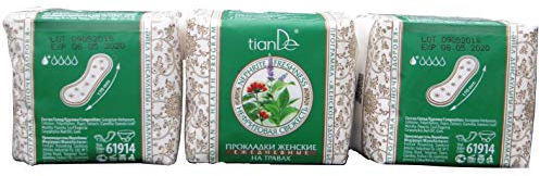 Assorbenti Igienici Femminili in Cotone Biologico TianDe 61914, Confezione Risparmio da 3x20 Pezzi, Protezione Quotidiana della Salute Femminile
