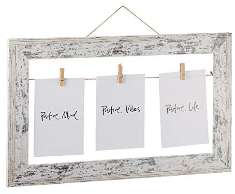 Bilderrahmen mit 1 Wäscheleine und 3 Klammern.