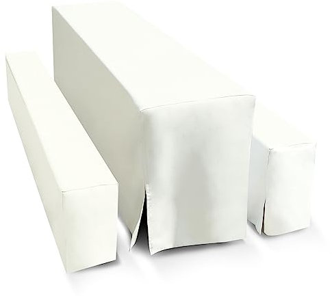 TEXMAXX® Hussen Bierzeltgarnitur 3-teiliges Set - 50 cm x 220 cm in Creme / 2 Bierbank Hussen & Biertisch Husse/Tischdecke Biertisch und Bierbank Auflagen/Hussen für Biertisch