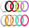 JewelryWe Schmuck 10 PCS Silikon Ehering für Frauen, 3mm geflochten verdreht Twisted Gummi Hochzeit Bands Gummibänder Ring für Sport und Outdoor, 10 Farben Set, Größe 47