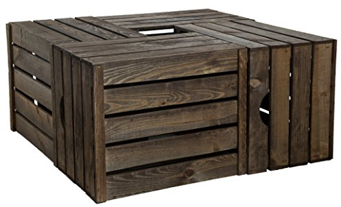 Kistenkolli Altes Land 4er Set alte oder neue Obstkisten Dekoration Wohnzimmertisch Abstelltisch Apfelkisten Holzkisten (4er dunkel Neu)