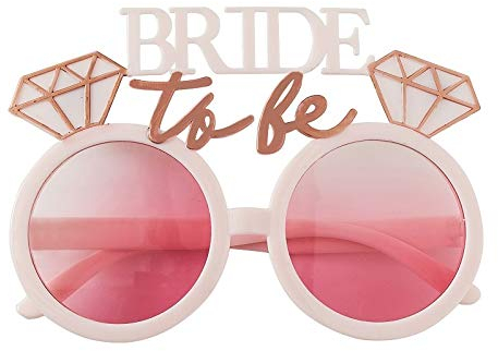 Miss Lovely Party-Brille Spaß-Brille JGA BRIDE TO BE roségold rosa pink/Kostüm Zubehör Accessoires Verkleidung Braut Junggesellen-Abschied Deko Dekoration Junggesellinnen-Abschied Frauen