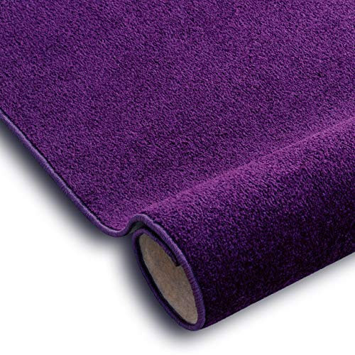 rugsx Einfarbiger Teppich Eton für Zimmer, Wohnzimmer, Schlafzimmer, Teppichboden Auslegware, violett lila, Verschiedene Größen, 100x200 cm