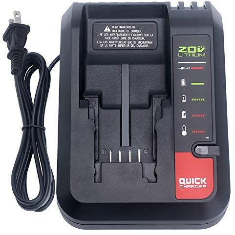 Biswaye Caricabatterie al litio da 20 V MAX compatibile con batteria Black & Decker da 20 V LBXR20 LBXR2520 LBXR2020 compatibile con cavo Porter Batteria da 20 V PCC681L PCC682L PCC680L PCC685L PCC641