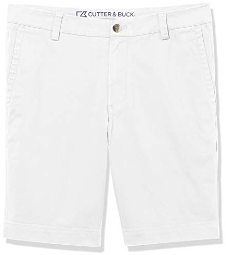 Cutter & Buck Herren Voyager Chino Shorts, Weiß, 38 Golfshorts, 54 DE
