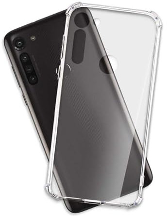 mtb more energy® Funda Crystal Armor para Motorola Moto G8 (6.4'') - Tapa Dura & Bordes Suaves - Esquinas reforzadas - Carcasa Anti Shock Cover Case Estuche