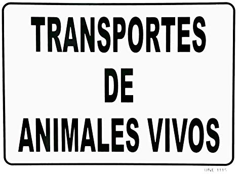 Becral® - Señal de obligación TRANSPORTE ANIMALES VIVOS material adhesivo tamaño 100X150mm (ref.RD26665)