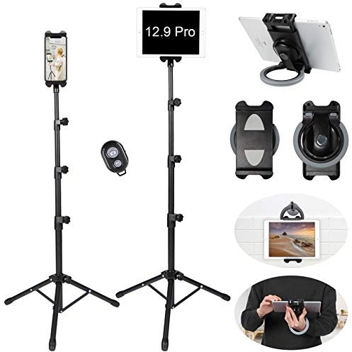 BNTTEAM Upgrade Portable Universal Floor Laptop Projector Tripod Mount Stand Bracket Height Adjustable 22-63inch Display Music Meeting Video (Fit 4.7-12.9)