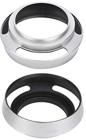 Gegenlichtblende 2-teilig Aushöhlung 39 Mm für Leica-Kamera Silber Kontrollieren Sie die Reflexion Vermeiden Sie Umgebende Interferenzlicht Aluminiumlegierung Metall Silber Robust Langlebig