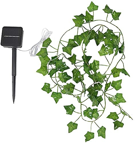 10m 100 LED Solar Powered Ivy Fairy String Lights Garden Outdoor Wall Fence Light, Artificial Ivy Leaves Greenery Garlands Warm White Ivy Vine String Light Vine Fairy Lights for Party Christmas