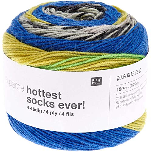 Rico Design Superba Hottest Socks Ever Sockenwolle 4-fädig 100g 265m Schurwolle Diagonals
