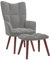 vidaXL Relaxsessel mit Hocker, Sessel mit Stahlrahmen Holzbeinen, Relaxstuhl Polsterstuhl mit Armlehne, Fernsehsessel Polstersessel Wohnzimmer, Modern, Hellgrau Samt