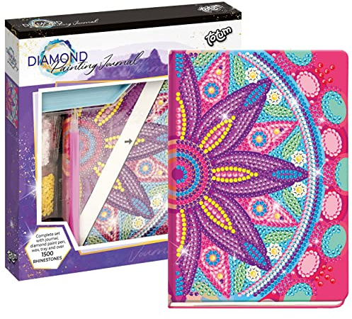 Totum Diamond Painting Journal: Diamantbastelset Notizbuch Pink Mandala mit über 1500 Strasssteinen