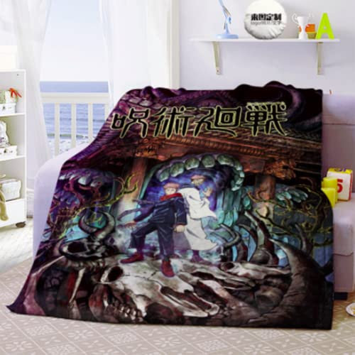 Jujutsu Kaisen Itadori Yuji/Ryomen Sukuna Anime Flanell 3D Digital gedruckte Decke Bettwäsche Fit Office Home
