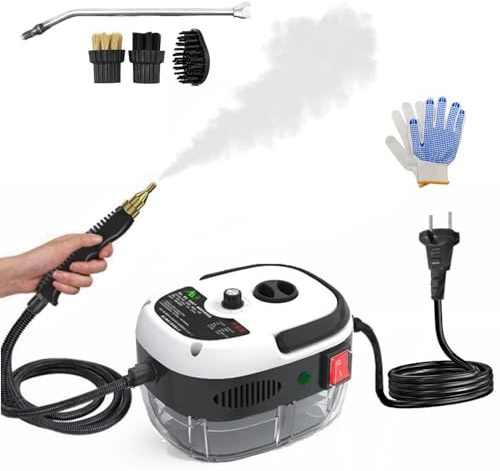 Kavolet Pulitore a vapore portatile portatile da 2500 W, macchina per la pulizia a vapore pressurizzata ad alta temperatura con testine di spazzola per mobili da cucina, bagno e auto