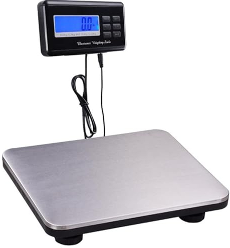 Lfhelper Digitale Boden Tischwaage,220V Paketwaage,Briefwaage 660 lbs/300 kg PlattformWaage,Elektronische Plattform edelstahl LCD display Tischwaage,Digitalwaage,digitale Küchenwaage silber neu