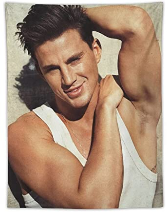 Channing Tatum Poster American Schauspieler Produzent Modell Polyester Gemälde Wandteppich Kunstdruck Wandteppiche Zimmer Hängende Bild Moderne Wohnkultur 76,2 x 101,6 cm
