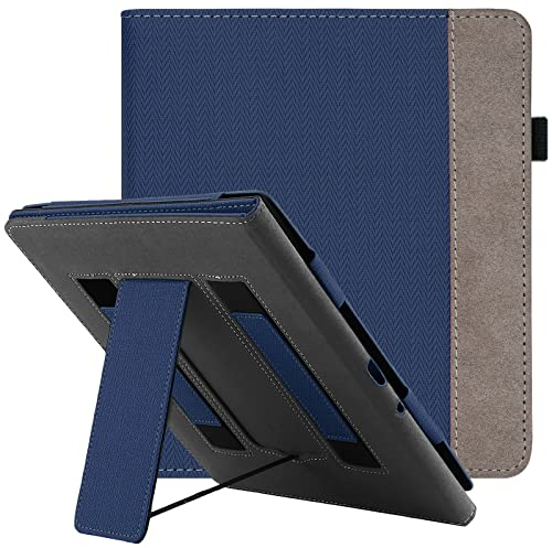 WALNEW Hülle für 10,2 Zoll Kindle Scribe 2024/2022, Kickstand Schutzhülle mit Zwei Handschlaufe, Stifthalter und Auto Sleep/Wake, Ständer Tasche Cover für Kindle Scribe