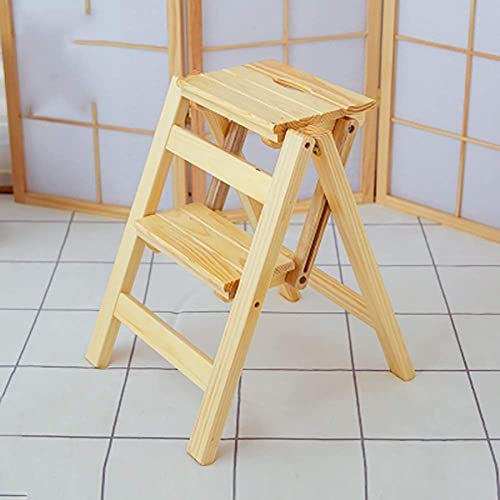 Wooden folding ladder Wooden double-legged stool Wooden ladder for domestic use Multifunctional climbing ladder