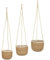 Spetebo Seegras Blumenampel 3er Set Natur - 23/20 / 17 cm - Deko Korbset zum Hängen - Pflanzkorb Blumenkorb Pflanztopf Übertopf Hängekorb Aufbewahrungskorb hängend