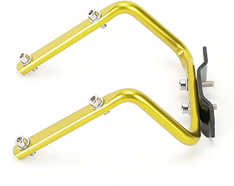 Tomotato Bicycle Bottle Cage Adapter Mount, Aluminum Alloy Bike Saddle Back Double Water Bottle Holder Adapter Bottle Cage Converter(Gold)